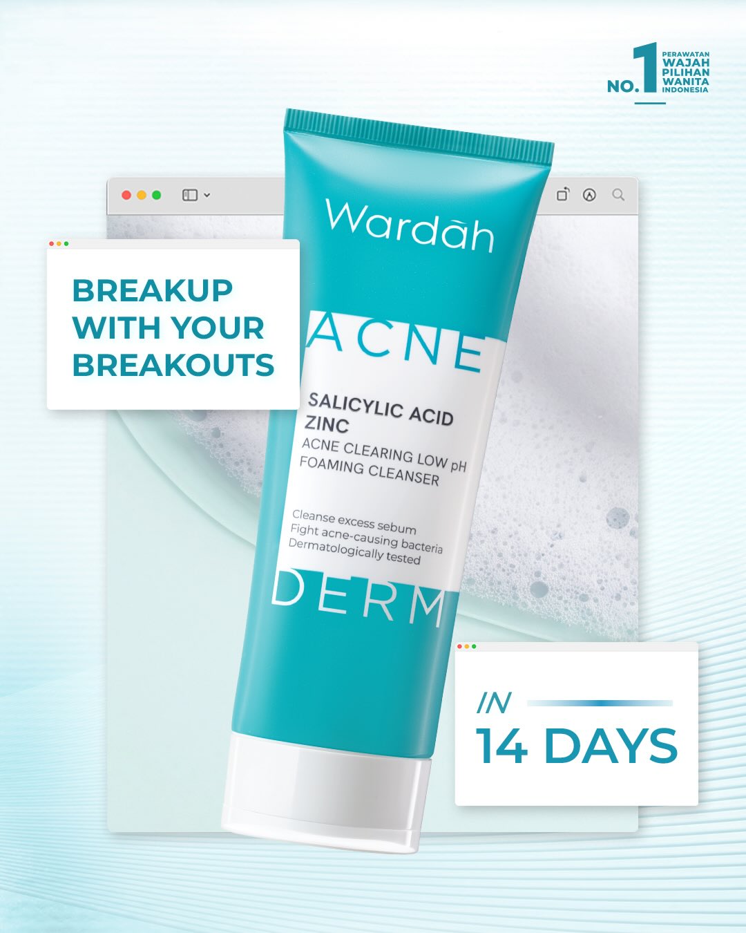 start with the right basic skincare!bye bye acne & redness👋🏼in just 14 days, it shows🩵#wardah