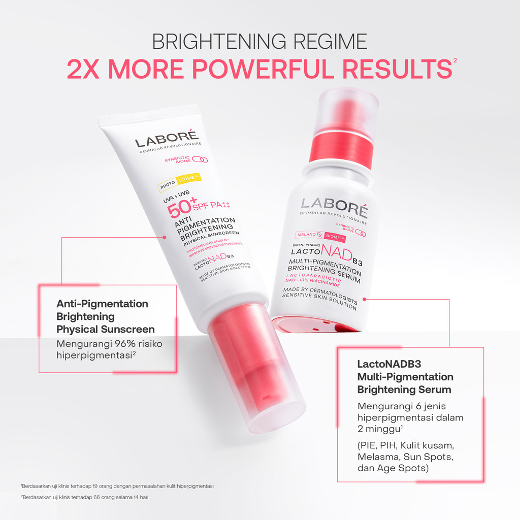labore anti pigmentation brightening physical sunscreen with spf 50+ pa++++ 40ml/tabir surya labore anti pigmentation brightening physical sunscreen with spf 50+ pa++++ 40ml/tabir surya