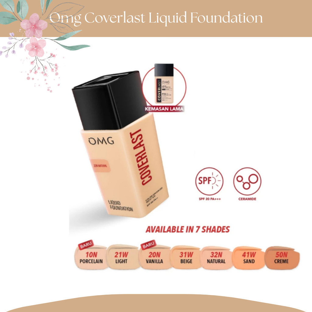 omg oh my glam coverlast liquid foundation spf 20 pa++ 25ml | alas bedak omg oh my glam coverlast liquid foundation spf 20 pa++ 25ml | alas bedak