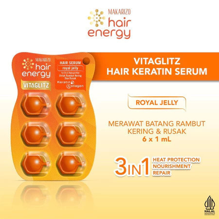 makarizo hair energy vitaglitz hair serum 6x1ml/vitamin rambut makarizo hair energy vitaglitz hair serum 6x1ml/vitamin rambut