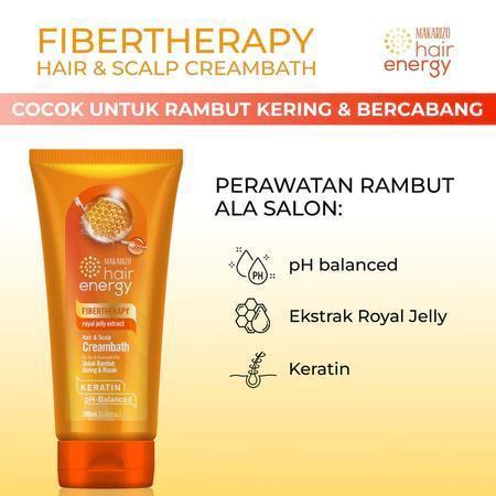 makarizo hair energy fibertherapy hair and scalp creambath 200ml/masker rambut makarizo hair energy fibertherapy hair and scalp creambath 200ml/masker rambut
