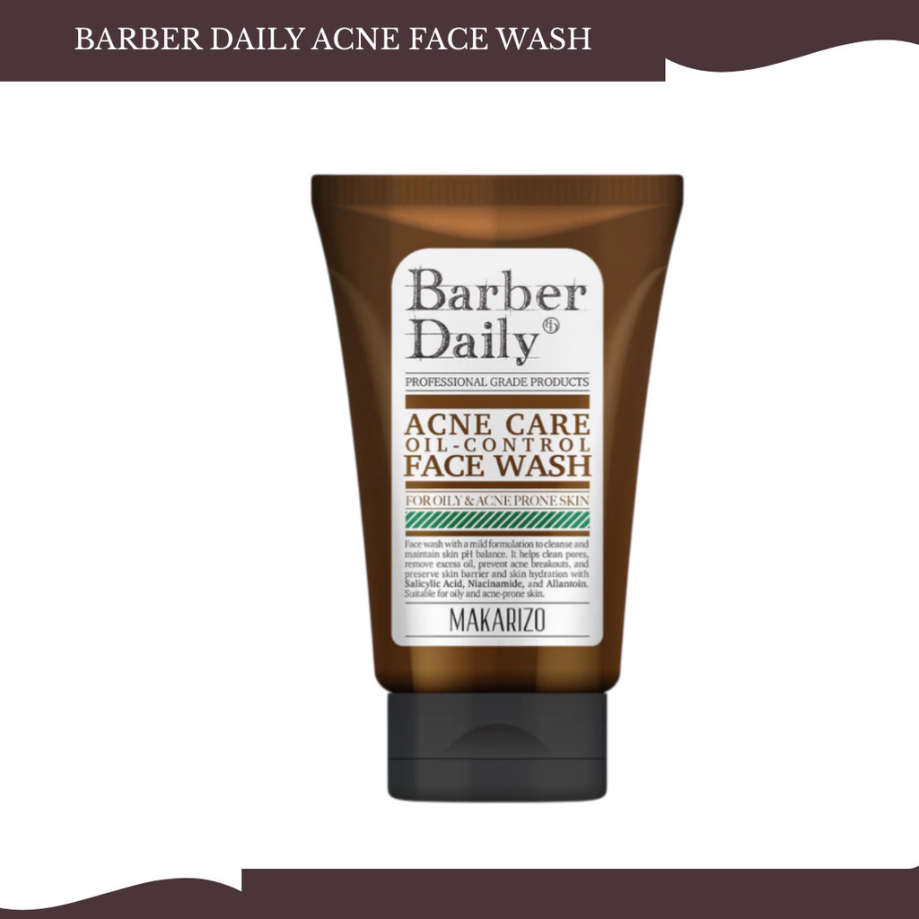 barber daily acne care and oil control face wash 100ml/pembersih wajah barber daily acne care and oil control face wash 100ml/pembersih wajah