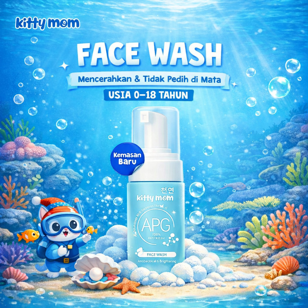kitty mom face wash 100ml/sabun cuci muka anak kitty mom face wash 100ml/sabun cuci muka anak
