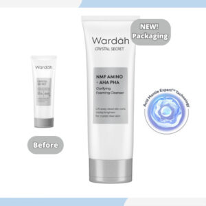 wardah crystal secret foaming cleanser with natural aha+pha 100ml | sabun cuci muka