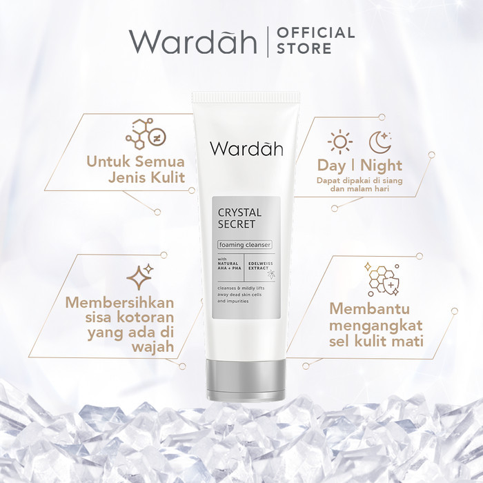 wardah crystal secret foaming cleanser with natural aha+pha 100ml | sabun cuci muka wardah crystal secret foaming cleanser with natural aha+pha 100ml | sabun cuci muka