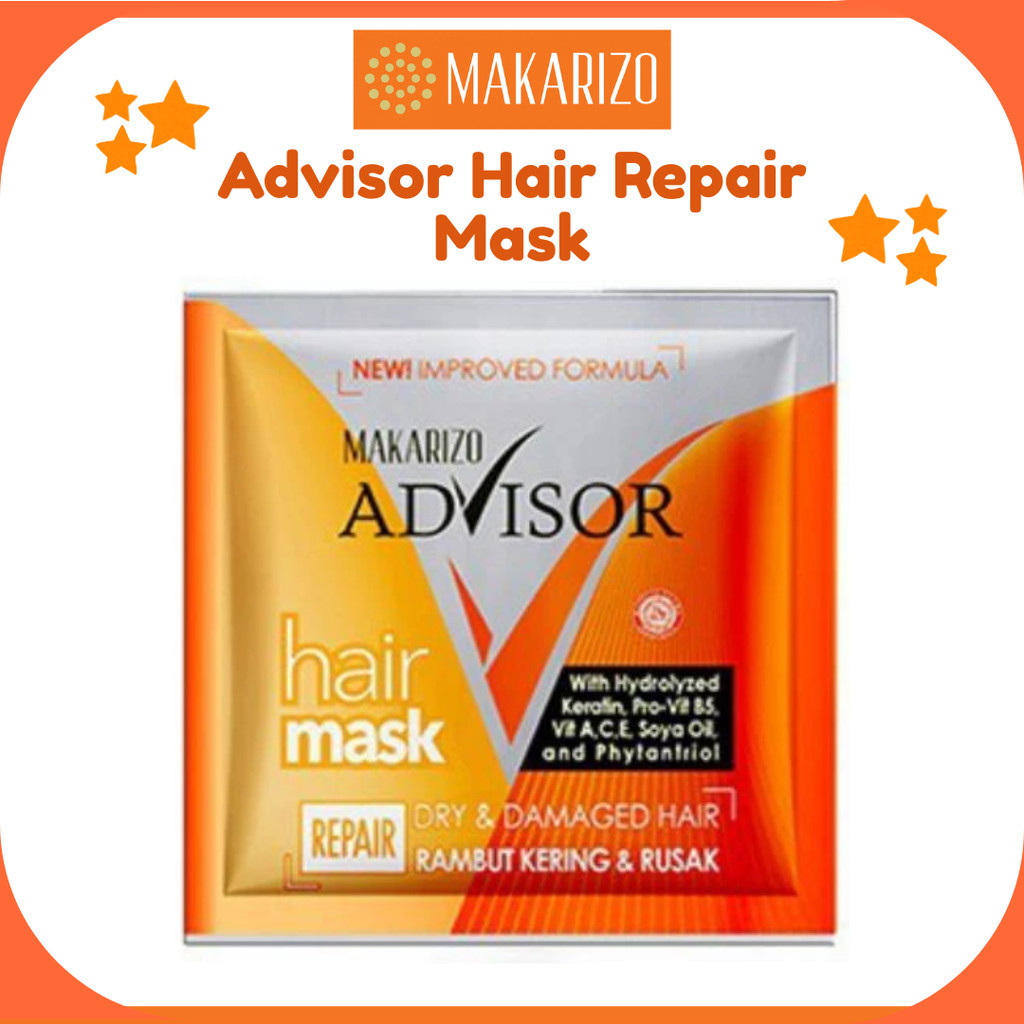 makarizo advisor hair repair mask sachet 15ml/masker rambut makarizo advisor hair repair mask sachet 15ml/masker rambut