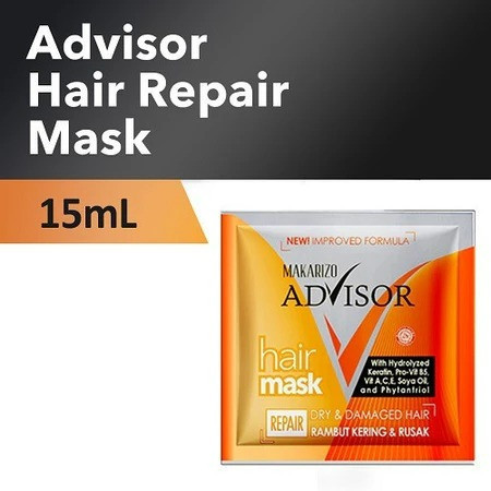 makarizo advisor hair repair mask sachet 15ml/masker rambut makarizo advisor hair repair mask sachet 15ml/masker rambut