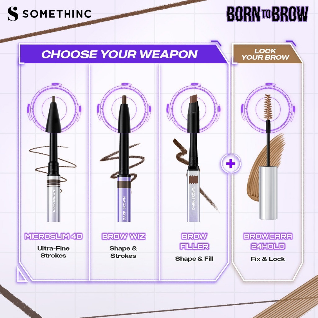somethinc brow filler slim retractable eyebrow pencil/pensil alis somethinc brow filler slim retractable eyebrow pencil/pensil alis
