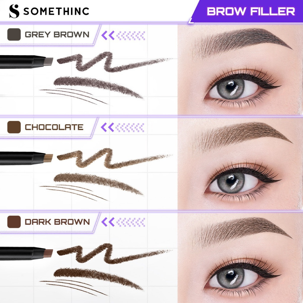 somethinc brow filler slim retractable eyebrow pencil/pensil alis somethinc brow filler slim retractable eyebrow pencil/pensil alis