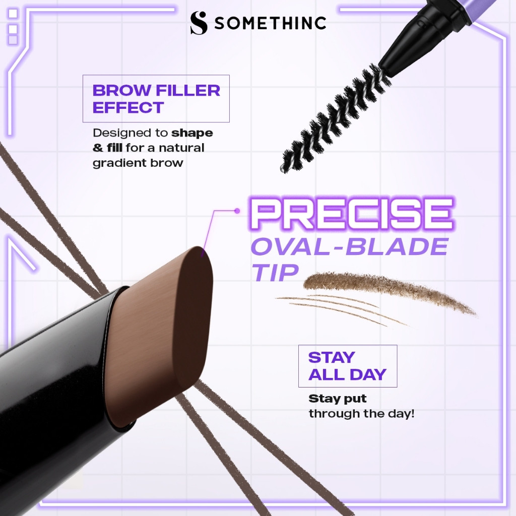 somethinc brow filler slim retractable eyebrow pencil/pensil alis somethinc brow filler slim retractable eyebrow pencil/pensil alis