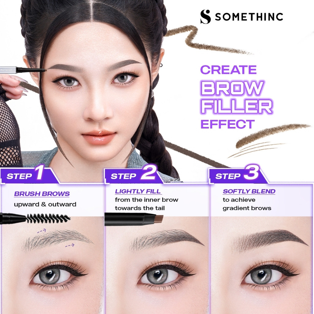 somethinc brow filler slim retractable eyebrow pencil/pensil alis somethinc brow filler slim retractable eyebrow pencil/pensil alis