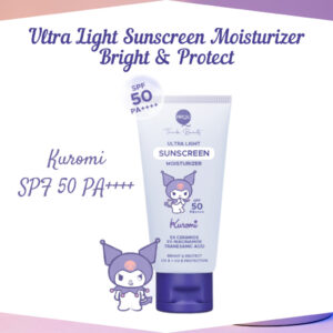 pipiqiu ultra light sunscreen moisturizer bright & protect spf 50 pa++++ special kuromi edition 30ml