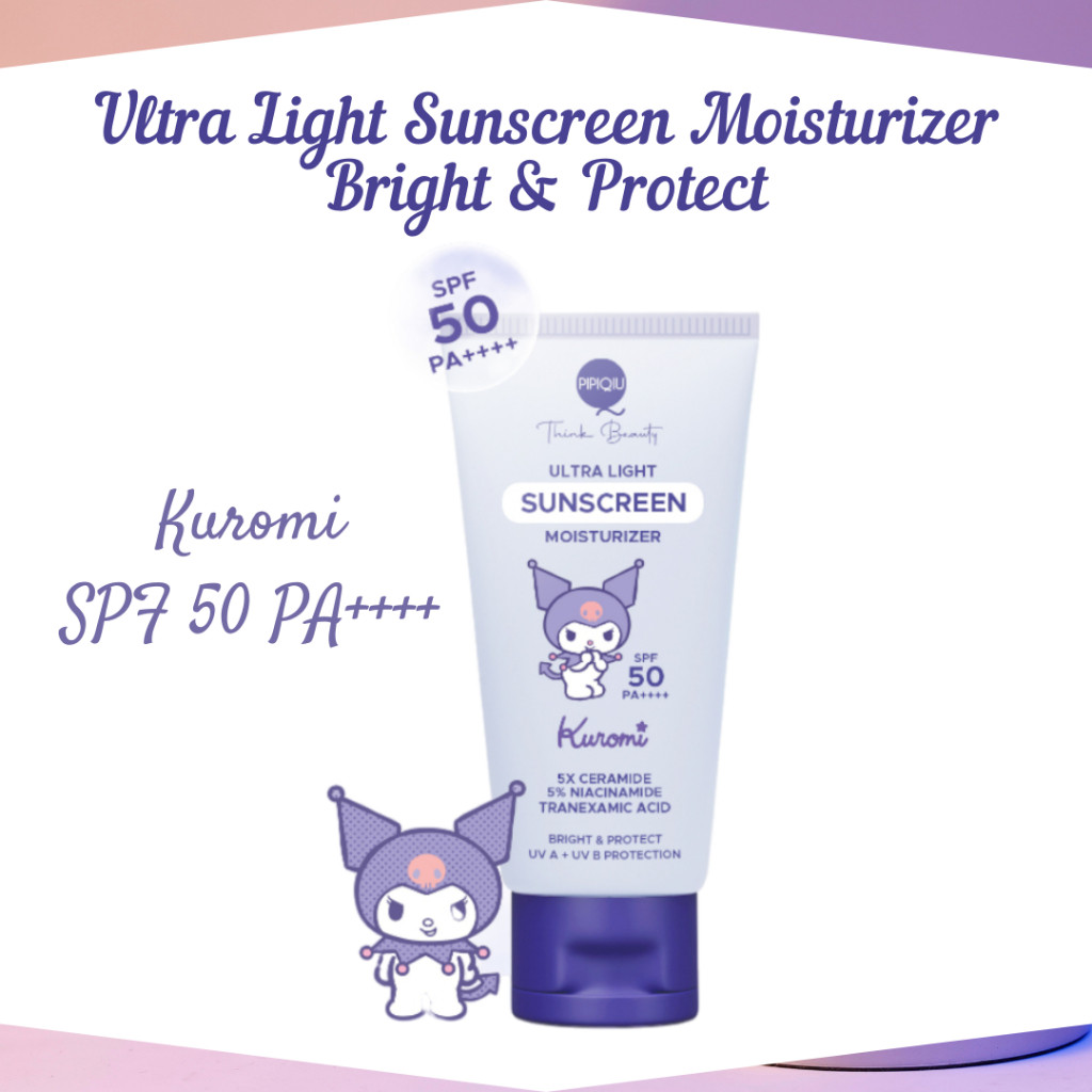 pipiqiu ultra light sunscreen moisturizer bright & protect spf 50 pa++++ special kuromi edition 30ml pipiqiu ultra light sunscreen moisturizer bright & protect spf 50 pa++++ special kuromi edition 30ml