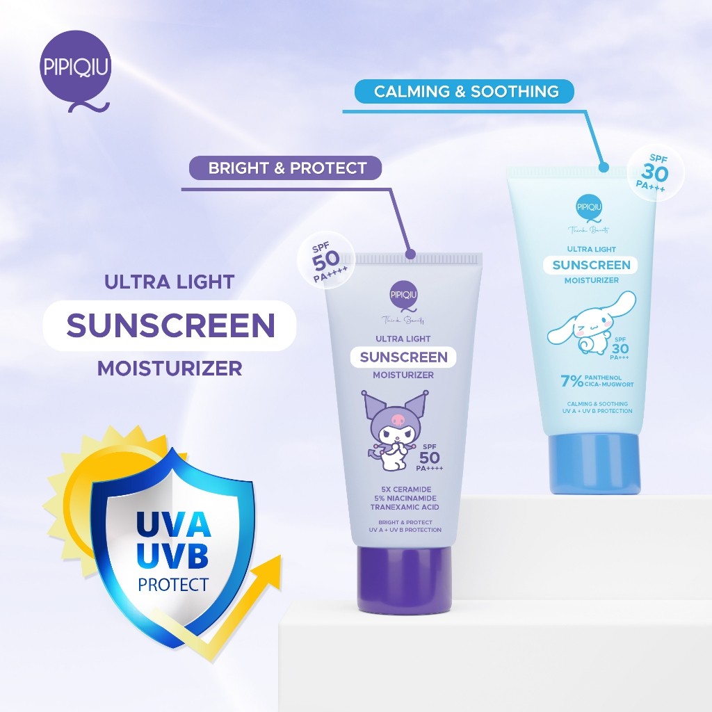 pipiqiu ultra light sunscreen moisturizer bright & protect spf 50 pa++++ special kuromi edition 30ml pipiqiu ultra light sunscreen moisturizer bright & protect spf 50 pa++++ special kuromi edition 30ml