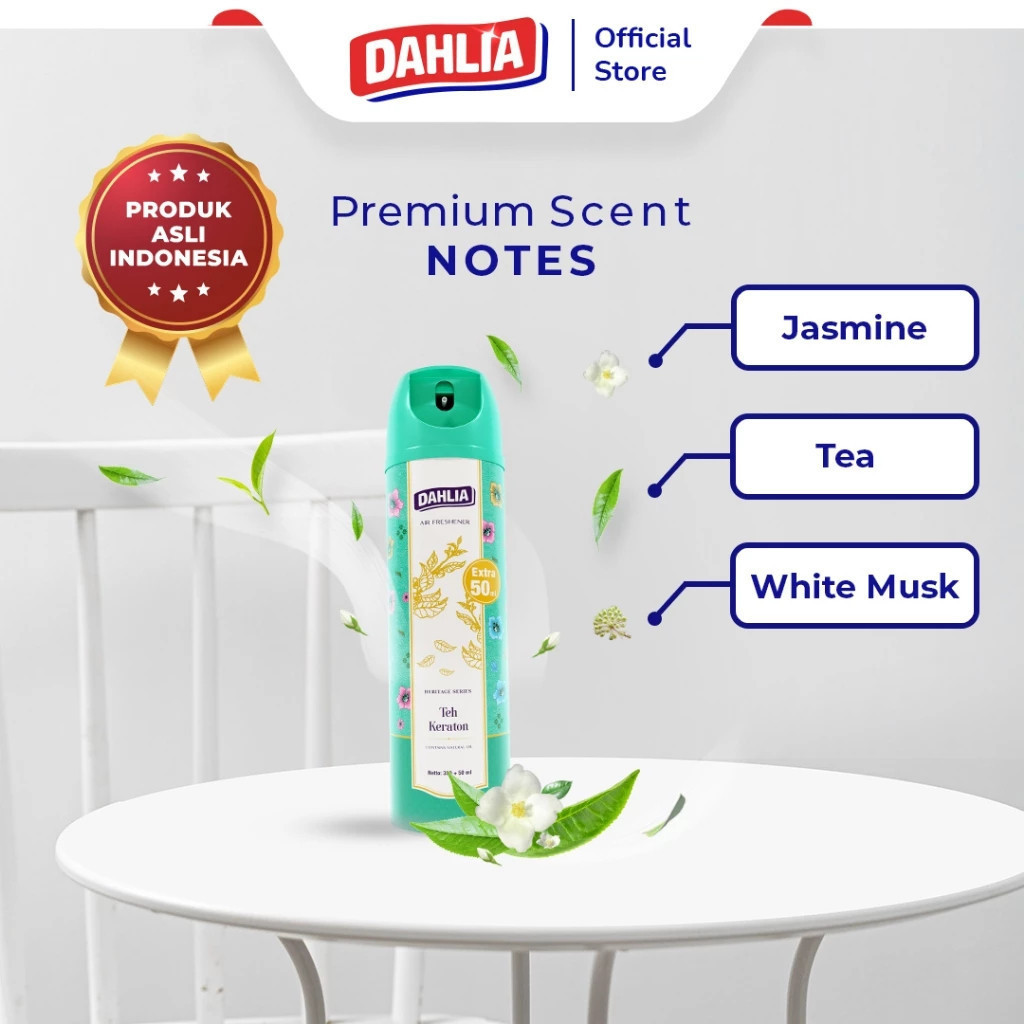 dahlia aerosol heritage series teh keraton 350ml plus 50ml/pengharum ruangan dahlia aerosol heritage series teh keraton 350ml plus 50ml/pengharum ruangan