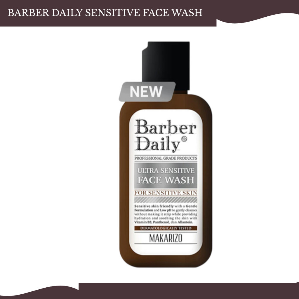 barber daily ultra sensitive face wash 100ml/pembersih wajah barber daily ultra sensitive face wash 100ml/pembersih wajah