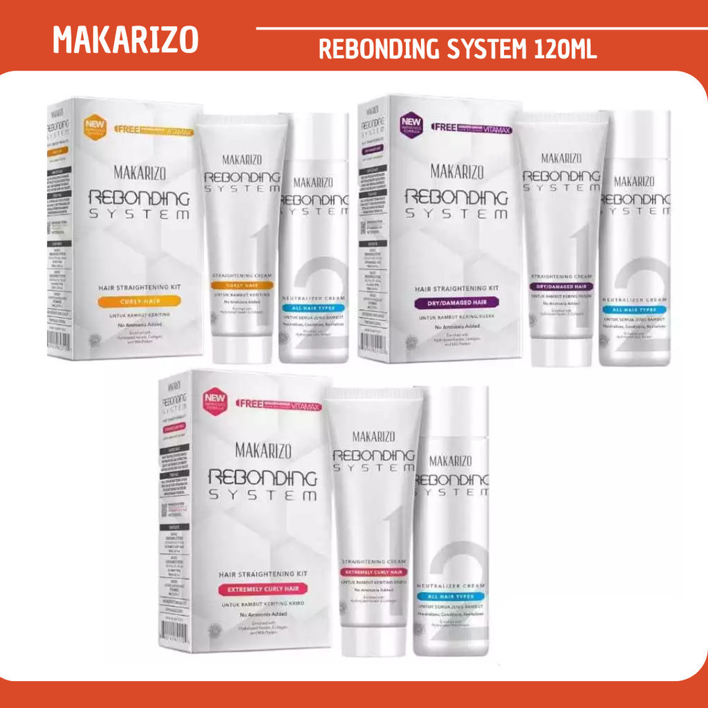 makarizo rebonding system 120ml/pelurus rambut makarizo rebonding system 120ml/pelurus rambut