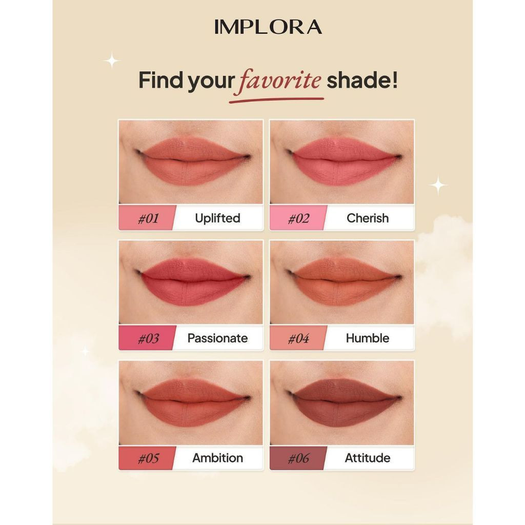 implora day to day lite matte lip cream/lipstick implora day to day lite matte lip cream/lipstick