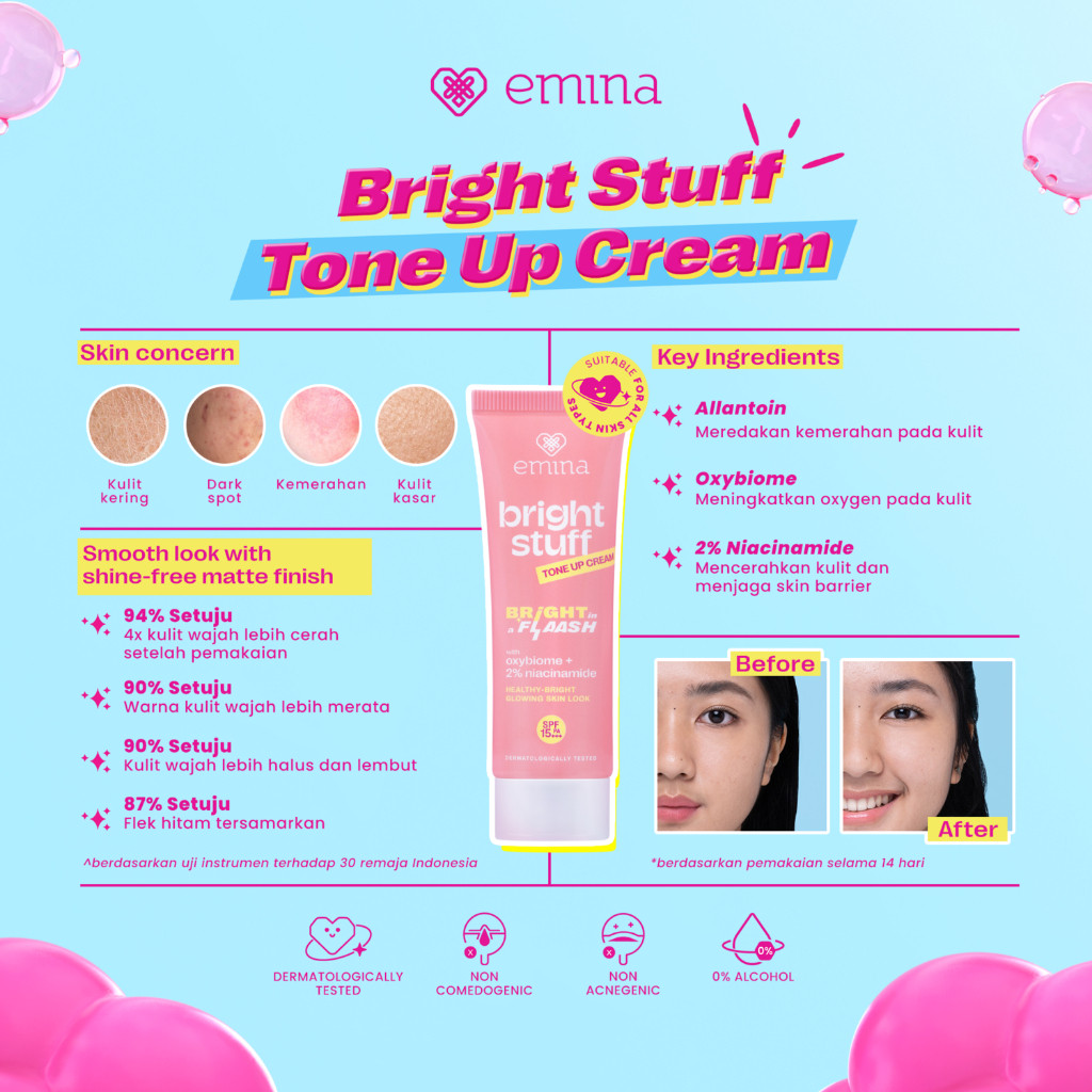 emina bright stuff tone up face cream emina bright stuff tone up face cream
