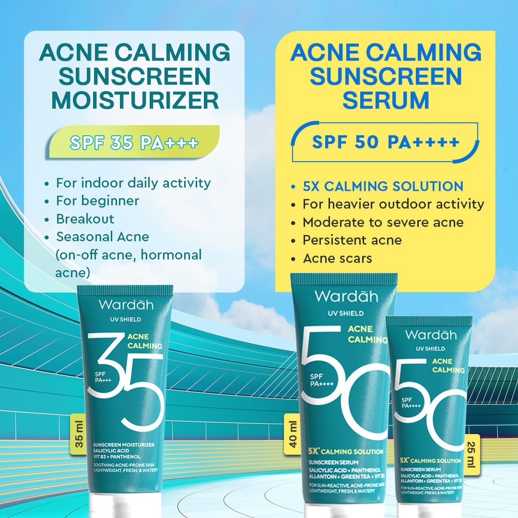wardah uv shield acne calming sunscreen moisturizer spf 35 pa+++ 35ml wardah uv shield acne calming sunscreen moisturizer spf 35 pa+++ 35ml