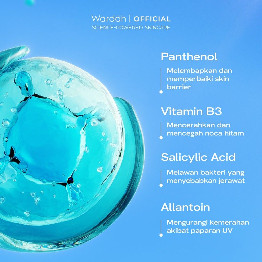 wardah uv shield acne calming sunscreen moisturizer spf 35 pa+++ 35ml