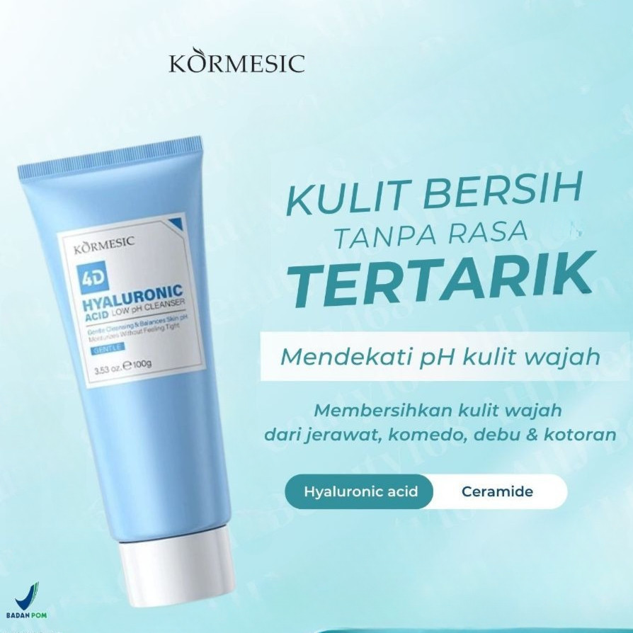 kormesic 4d hyaluronic acid low ph cleanser 100ml/pembersih wajah kormesic 4d hyaluronic acid low ph cleanser 100ml/pembersih wajah
