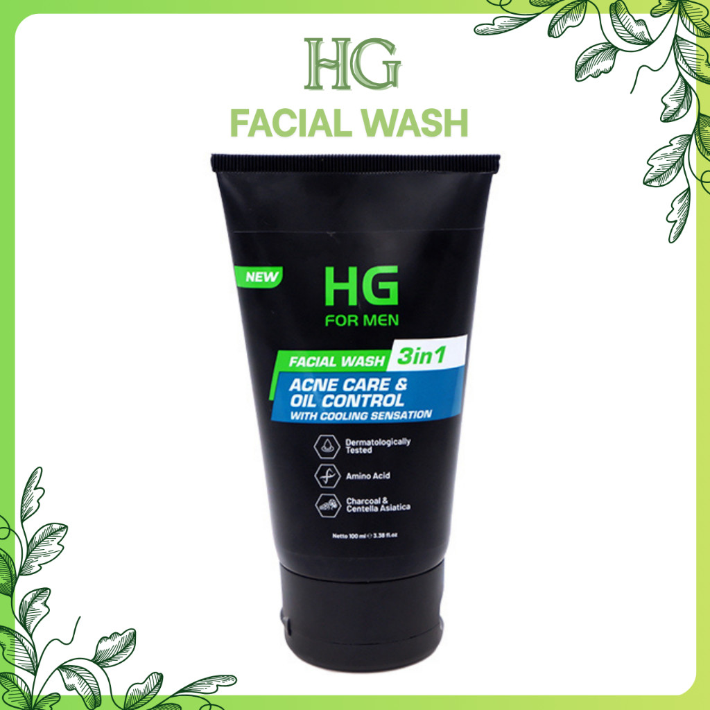 hg for men facial wash 3in1 brightening deep cleansing and acne care 100ml/pembersih wajah hg for men facial wash 3in1 brightening deep cleansing and acne care 100ml/pembersih wajah