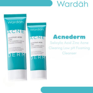 wardah acnederm salicylic acid zinc acne clearing low ph foaming cleanser 50ml/pembersih wajah