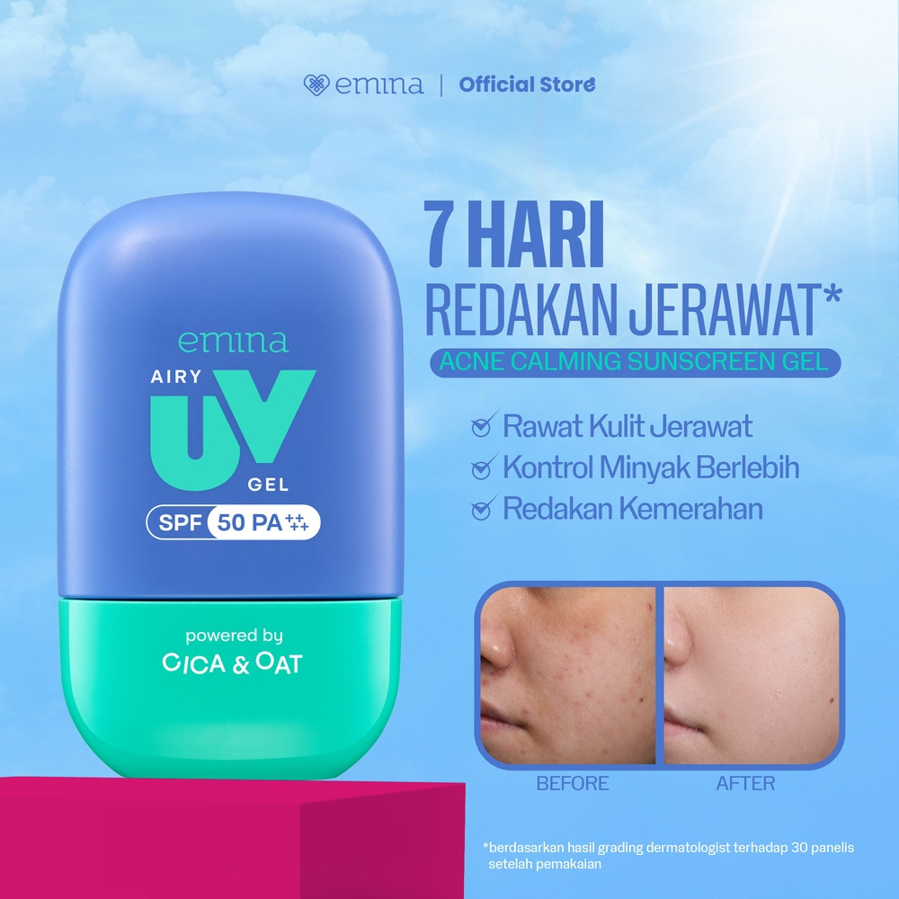 emina uv gel sunscreen spf 50 pa++++ 25ml/tabir surya emina uv gel sunscreen spf 50 pa++++ 25ml/tabir surya