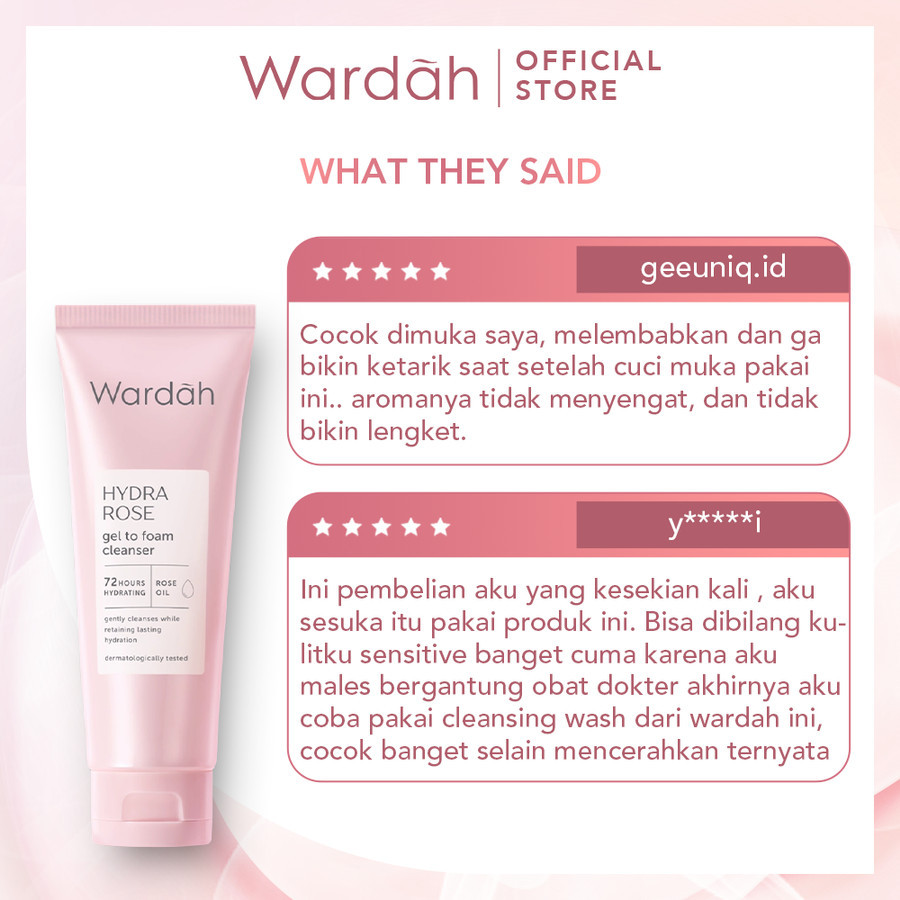 wardah hydra rose gel to foaming cleanser 100ml | pembersih wajah wardah hydra rose gel to foaming cleanser 100ml | pembersih wajah