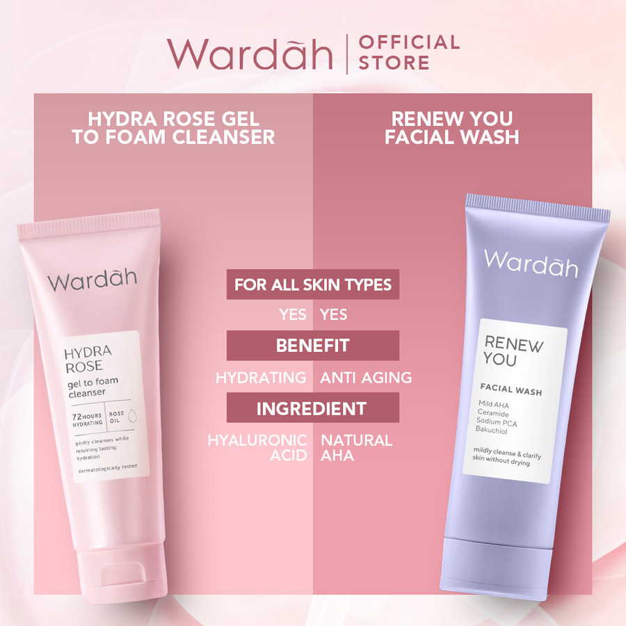 wardah hydra rose gel to foaming cleanser 100ml | pembersih wajah wardah hydra rose gel to foaming cleanser 100ml | pembersih wajah