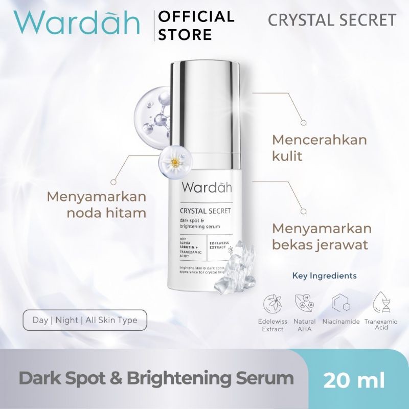 wardah crystal secret dark spot & brightening serum 20ml wardah crystal secret dark spot & brightening serum 20ml