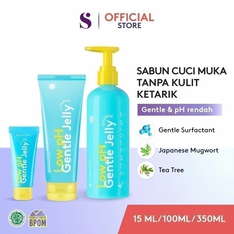 somethinc low ph gentle cleanser jelly 100ml and 350g/pembersih wajah somethinc low ph gentle cleanser jelly 100ml and 350g/pembersih wajah