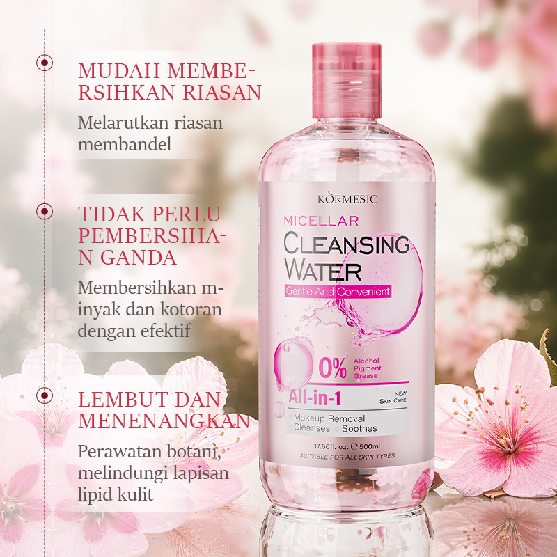 kormesic all in 1 micellar cleansing water 500ml/pembersih make up