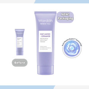 wardah renew you nmf amino ceramide rejuvenating gel to foam cleanser 100 ml/pembersih wajah