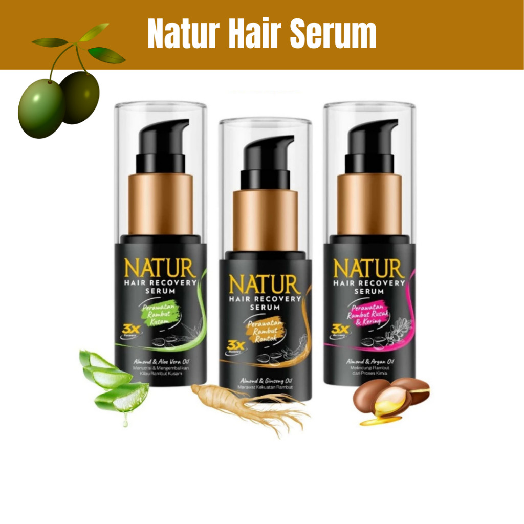 natur hair recovery serum 60ml/serum rambut natur hair recovery serum 60ml/serum rambut