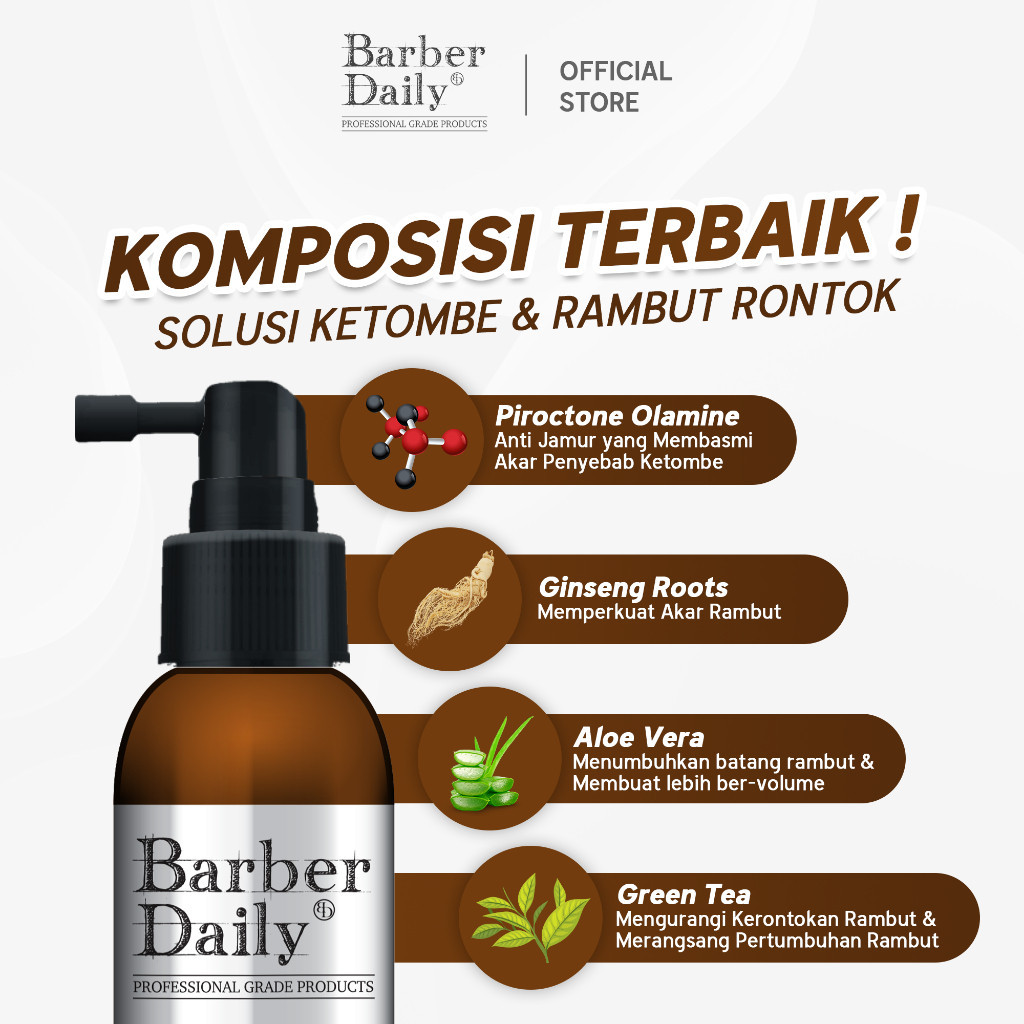 barber daily 2in1 hair tonic 140ml/tonik rambut barber daily 2in1 hair tonic 140ml/tonik rambut