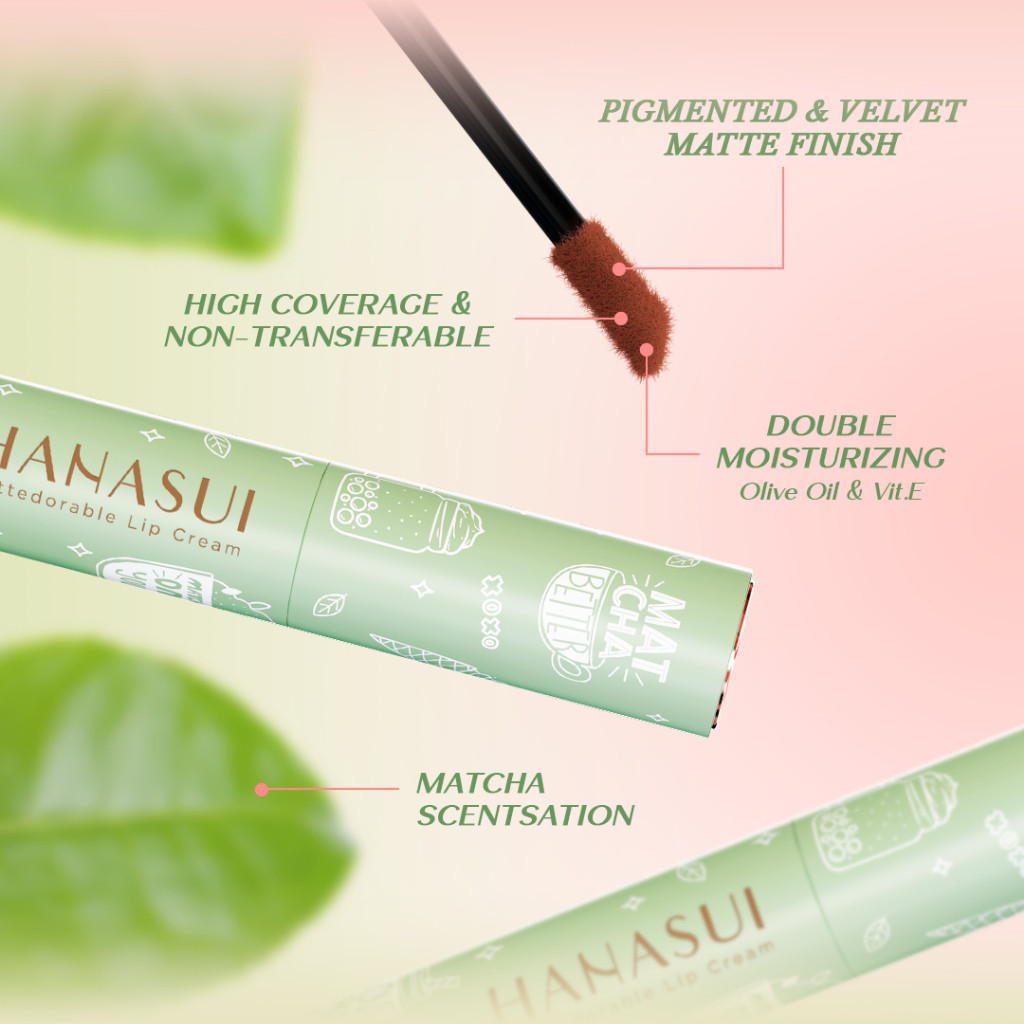hanasui mattedorable lip cream matcha latte edition 4g/lipstick/lip matte hanasui mattedorable lip cream matcha latte edition 4g/lipstick/lip matte