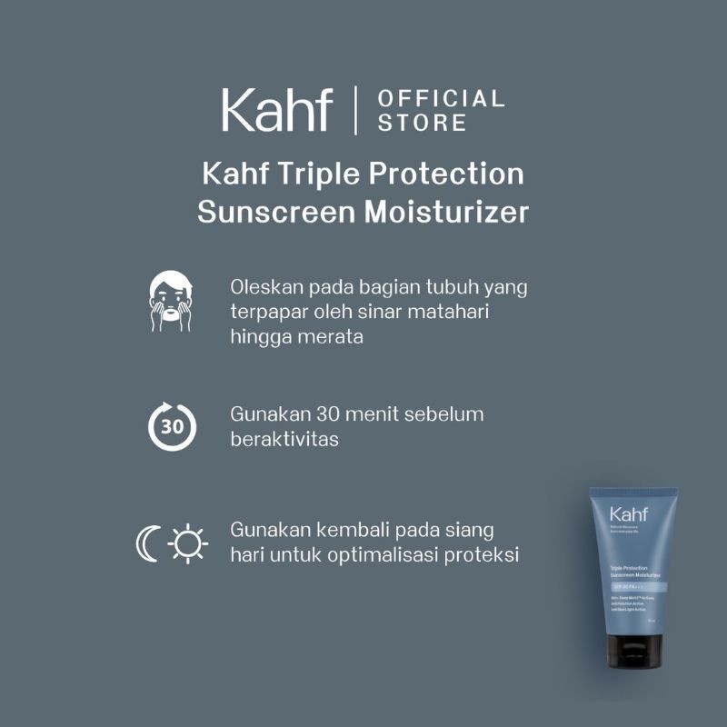 kahf triple protection sunscreen moisturizer spf 30 pa+++ 30ml
