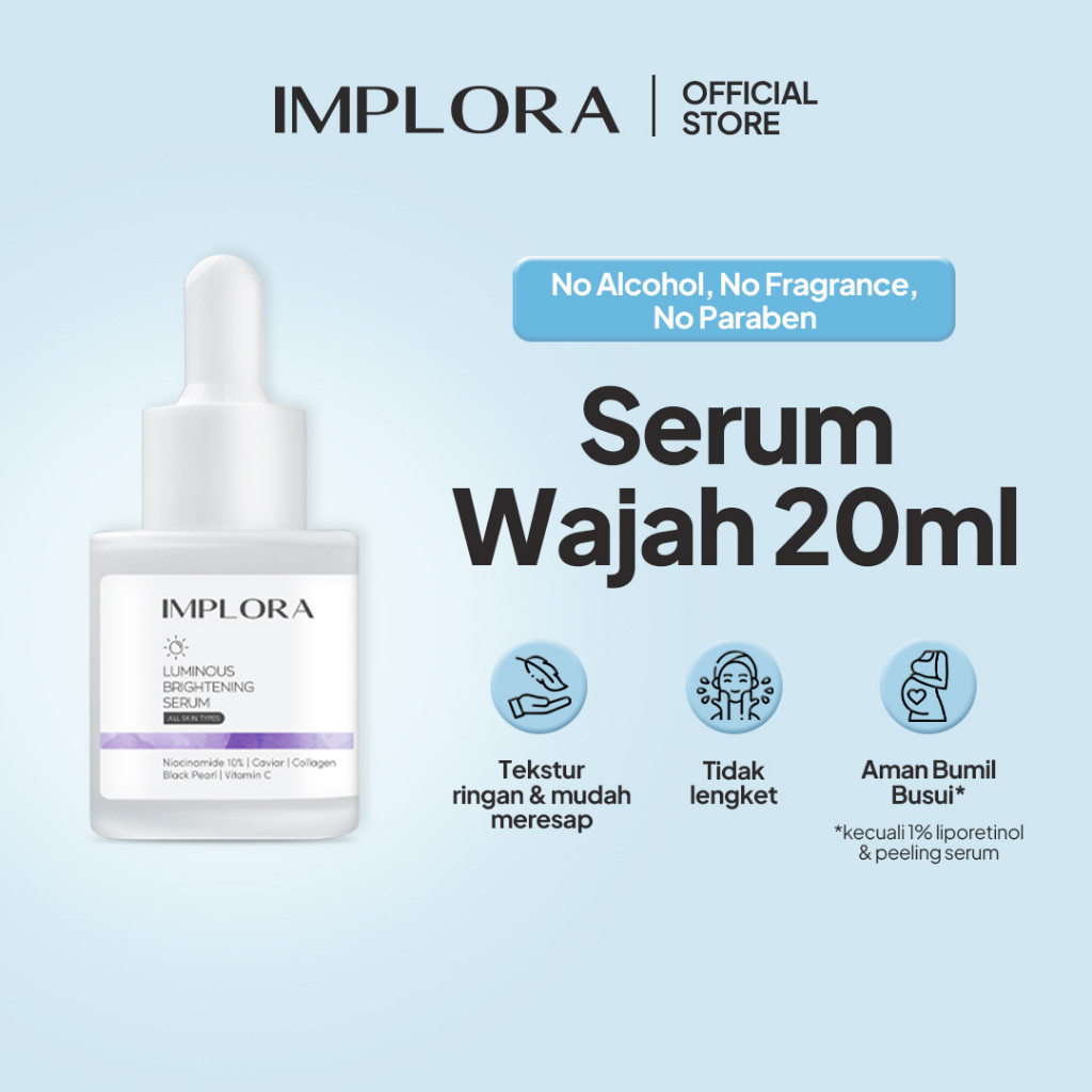 implora luminous brightening serum 20ml/serum wajah implora luminous brightening serum 20ml/serum wajah