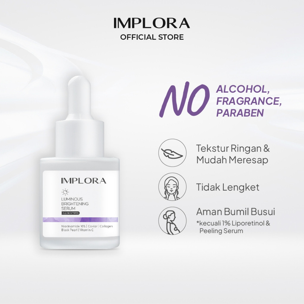 implora luminous brightening serum 20ml/serum wajah implora luminous brightening serum 20ml/serum wajah