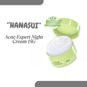 hanasui acne expert night cream 15g/pelembab wajah berjerawat