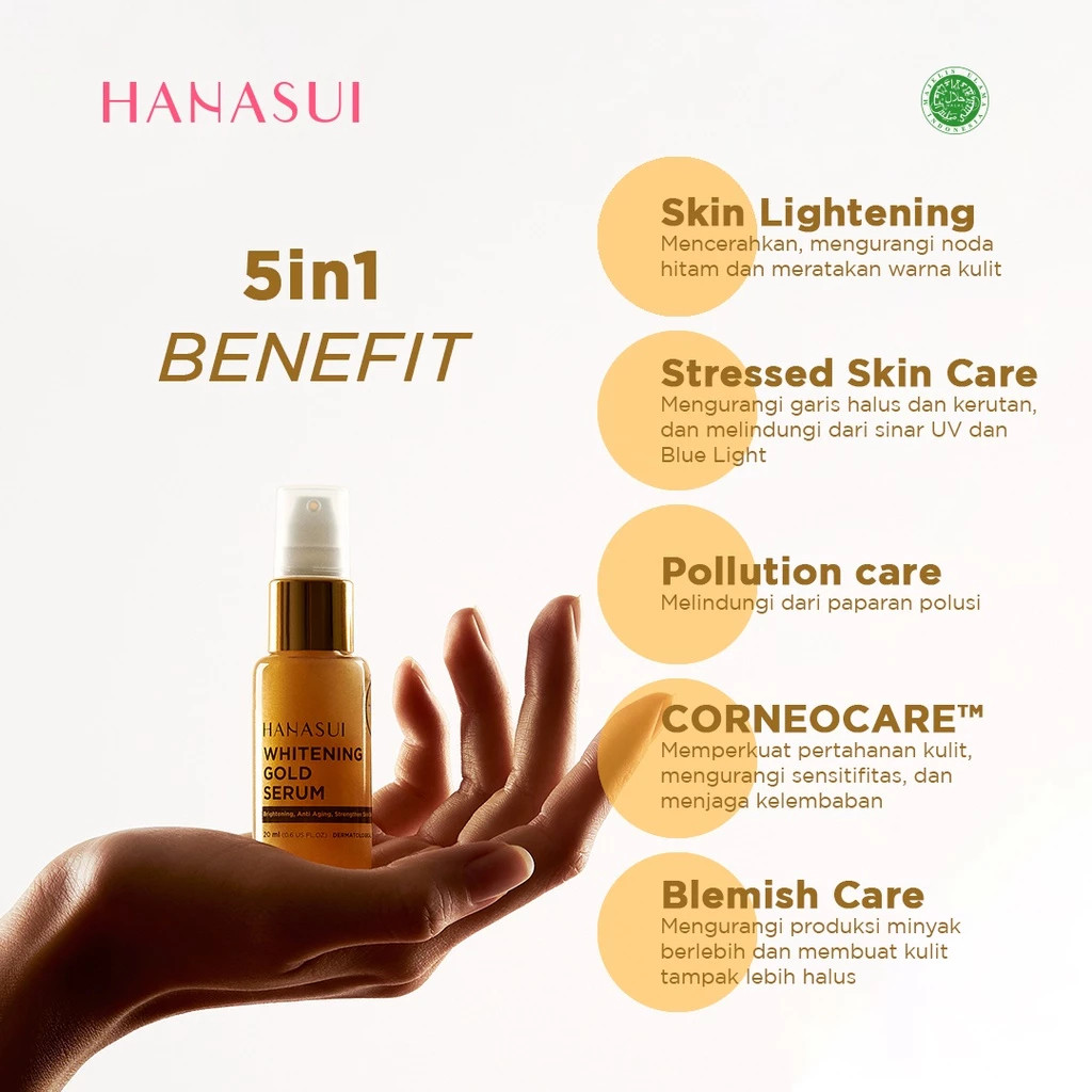 hanasui whitening gold serum 20ml / serum wajah hanasui whitening gold serum 20ml / serum wajah