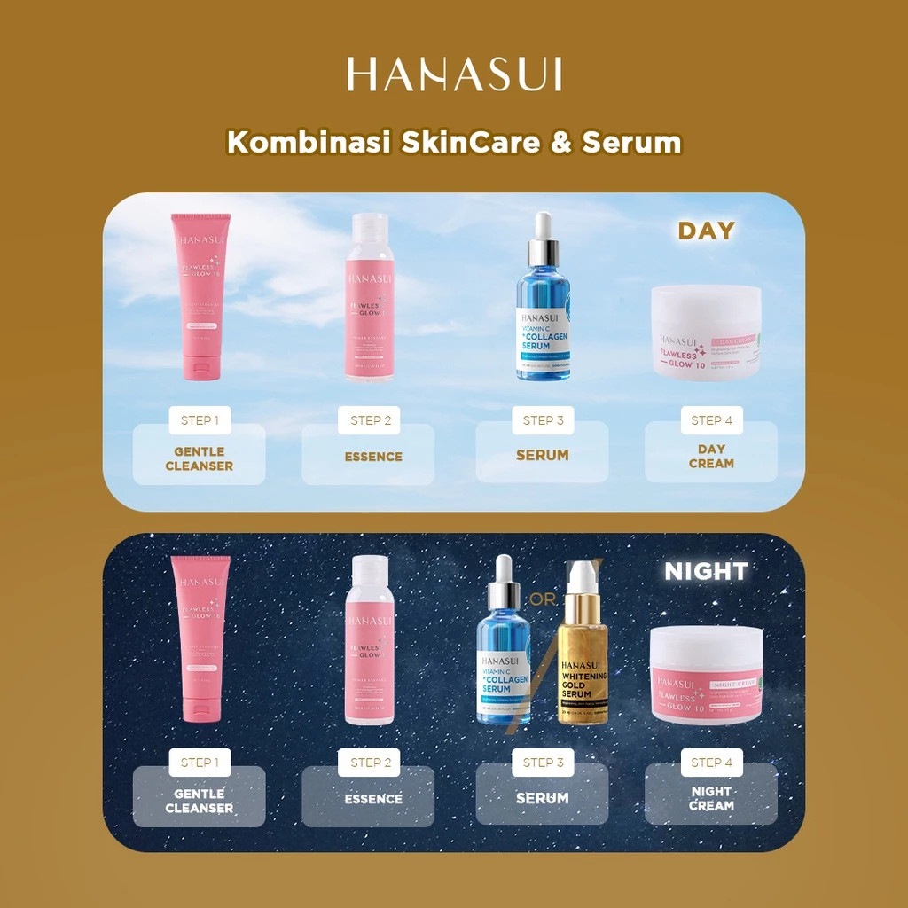 hanasui whitening gold serum 20ml / serum wajah hanasui whitening gold serum 20ml / serum wajah