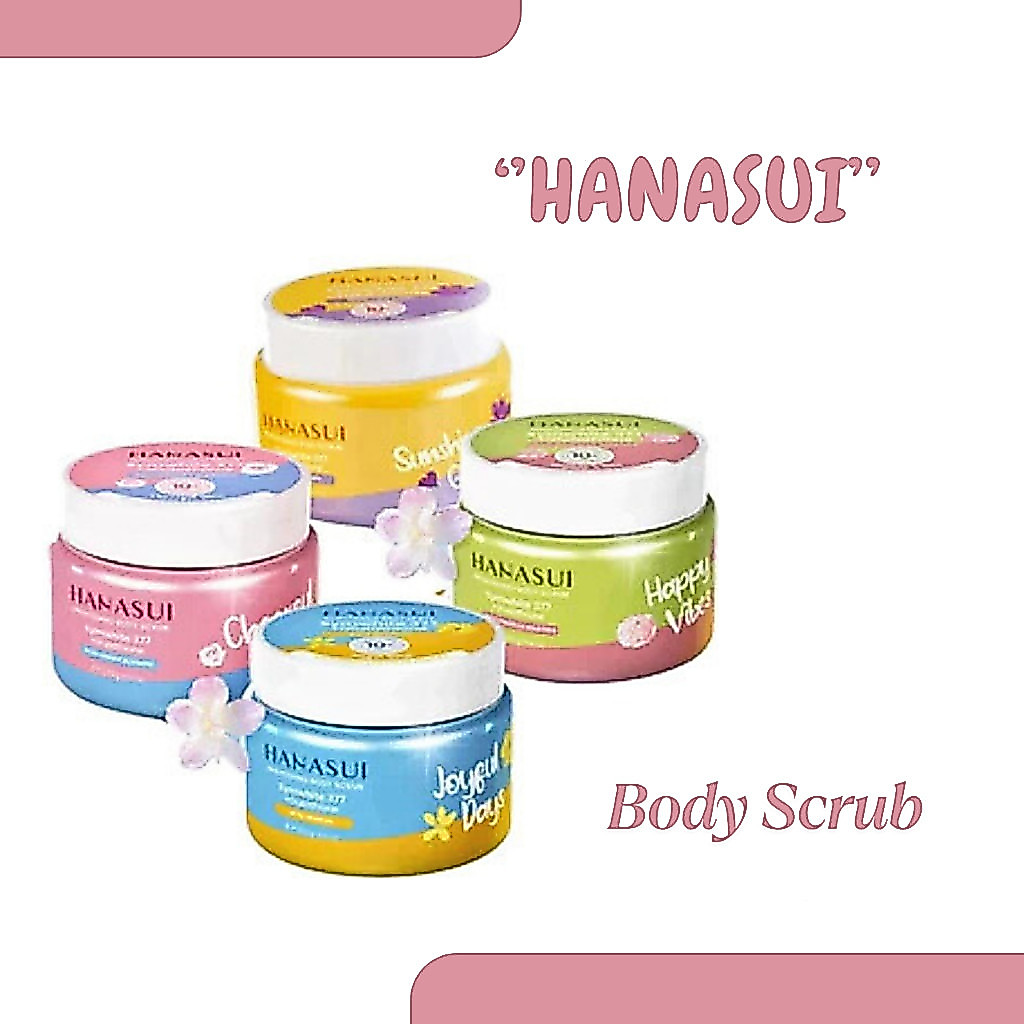 hanasui brightening body scrub 200g/lulur badan hanasui brightening body scrub 200g/lulur badan