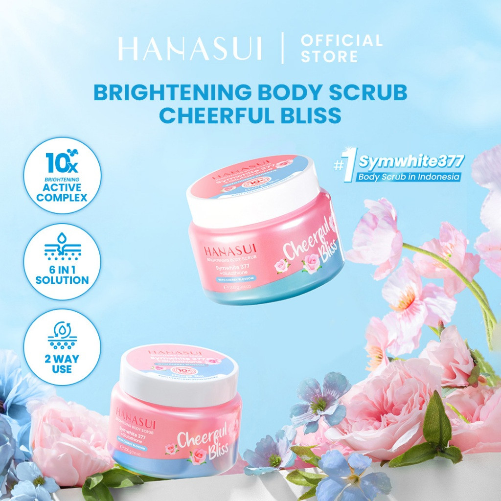 hanasui brightening body scrub 200g/lulur badan hanasui brightening body scrub 200g/lulur badan