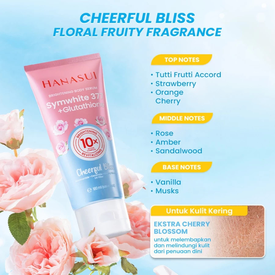 hanasui brightening body serum 180ml/|losion tubuh hanasui brightening body serum 180ml/|losion tubuh