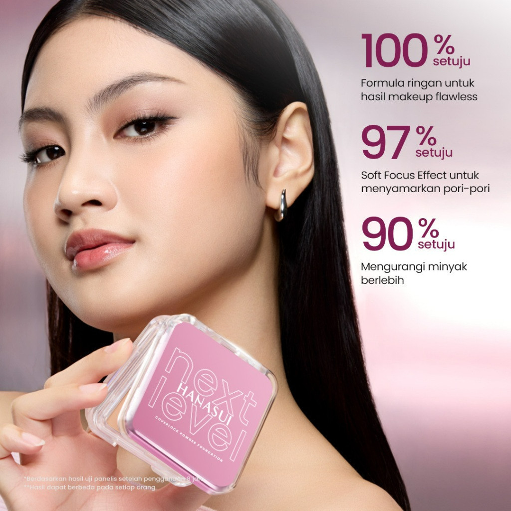 hanasui next level coverlock powder foundation 10g/bedak padat hanasui next level coverlock powder foundation 10g/bedak padat