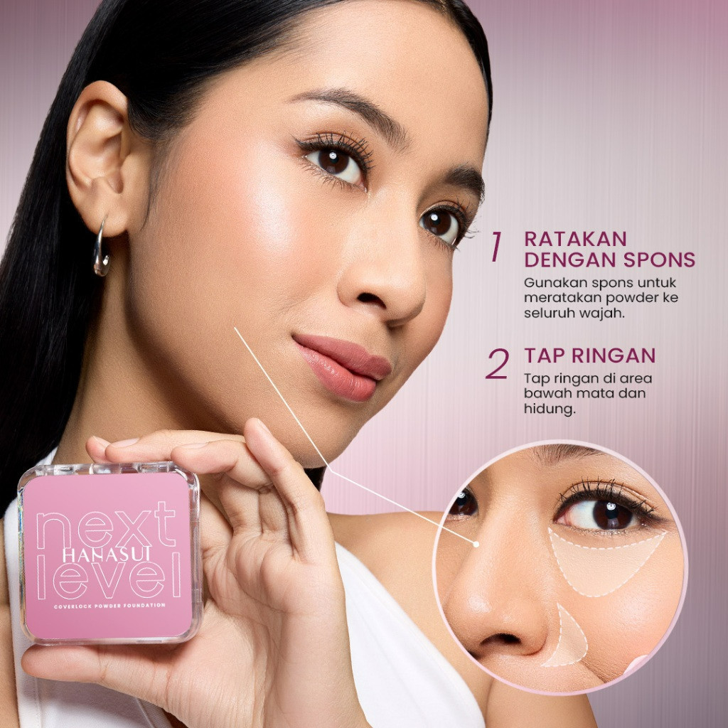 hanasui next level coverlock powder foundation 10g/bedak padat hanasui next level coverlock powder foundation 10g/bedak padat