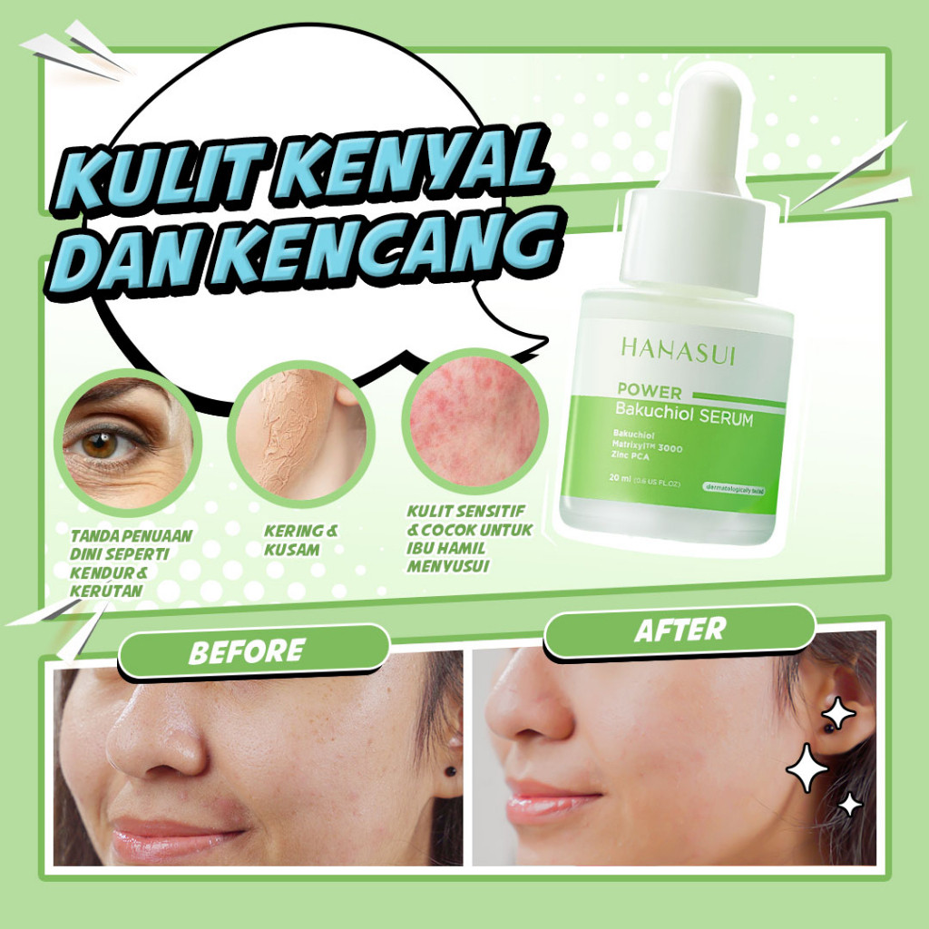 hanasui power bakuchiol serum 20ml/serum wajah hanasui power bakuchiol serum 20ml/serum wajah